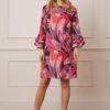 Wallis Printed Glitter Stripe Ruffle Sleeve Shift Dress