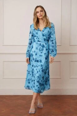 Wallis Glitter Spot Wrap Midaxi Dress