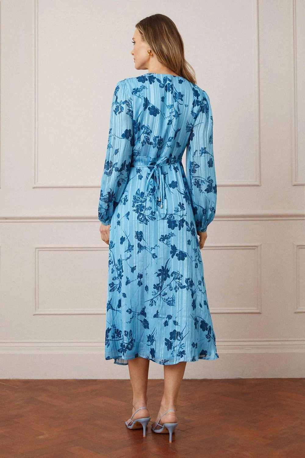 Wallis Glitter Spot Wrap Midaxi Dress - Image 3
