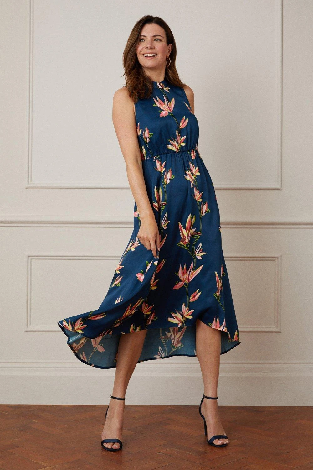 Wallis Floral Embellished High Neck Midaxi Dress