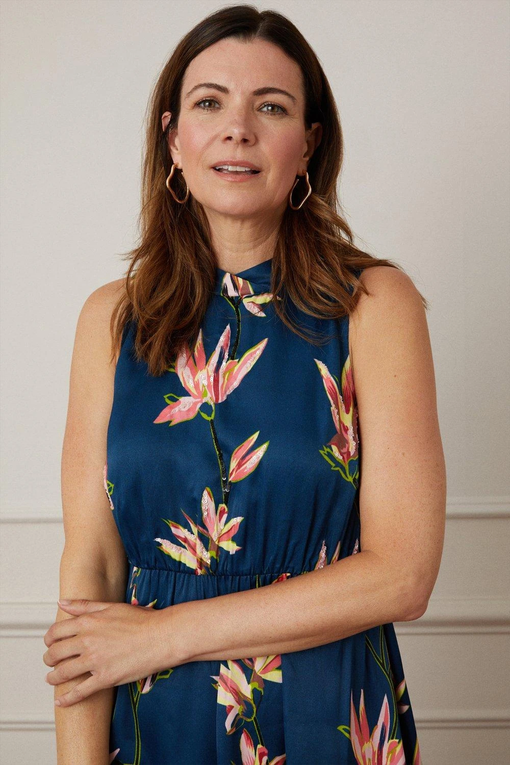 Wallis Floral Embellished High Neck Midaxi Dress - Image 2