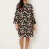 Wallis Petite Floral Print Flute Sleeve Shift Dress