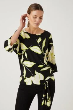 Wallis Black Lily Tie Front Jersey Top