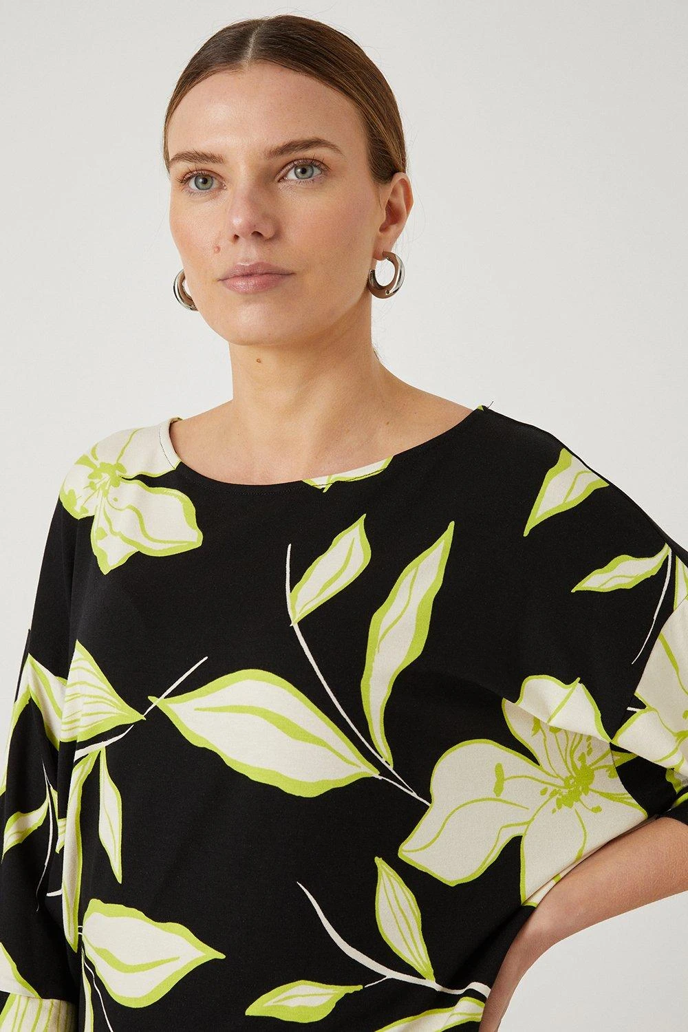Wallis Black Lily Tie Front Jersey Top - Image 2
