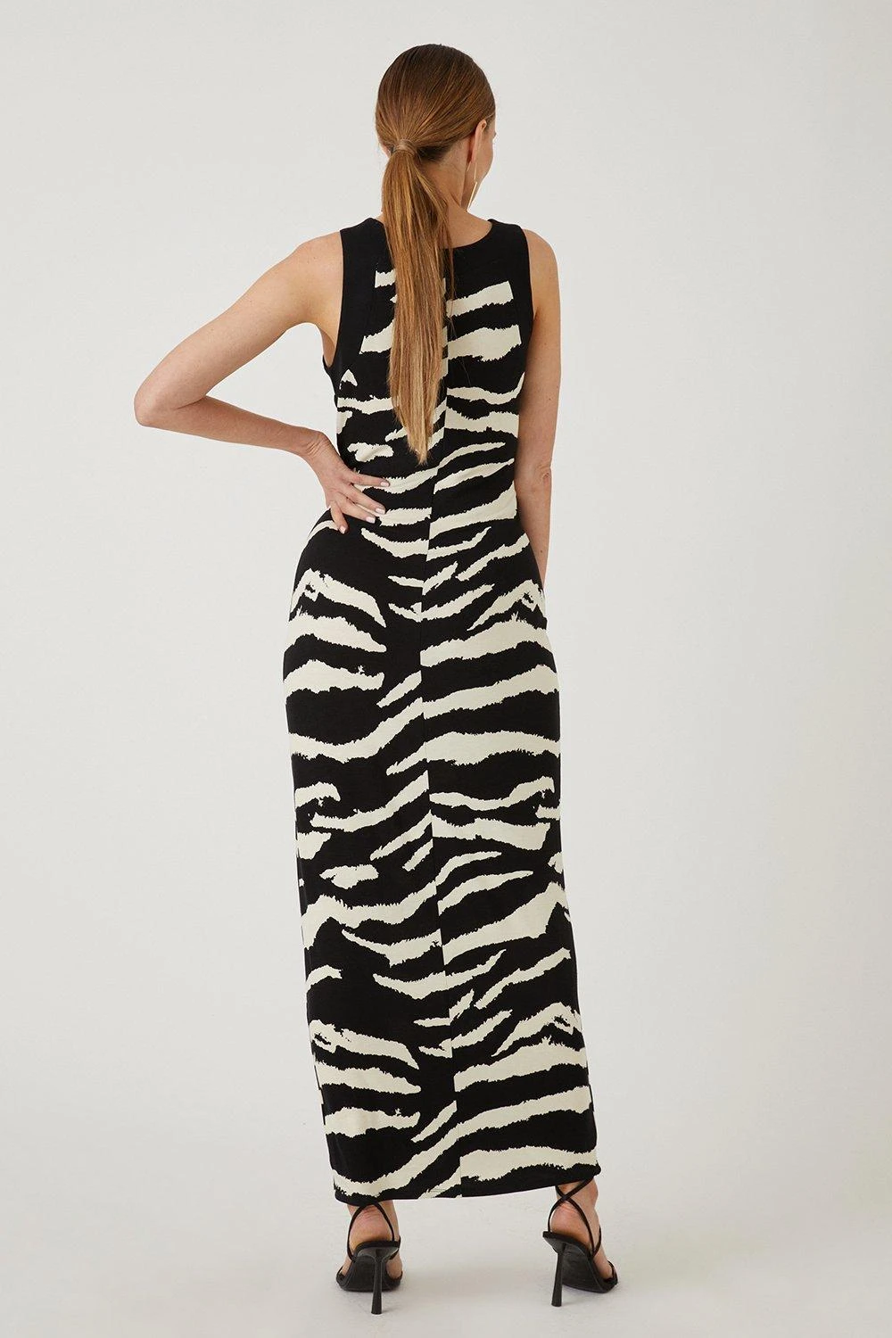 Wallis Black Zebra Jersey Maxi Dress - Image 3