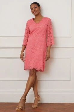 Wallis Lace 3/4 Sleeve Shift Dress