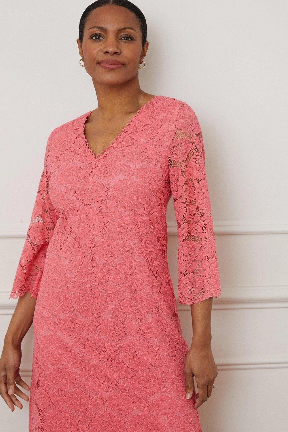 Wallis Lace 3/4 Sleeve Shift Dress - Image 2