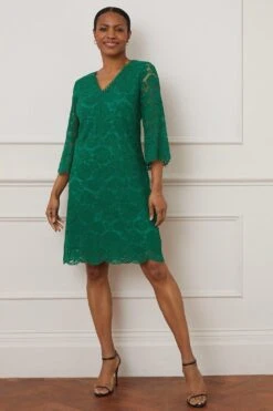Wallis Lace 3/4 Sleeve Shift Dress