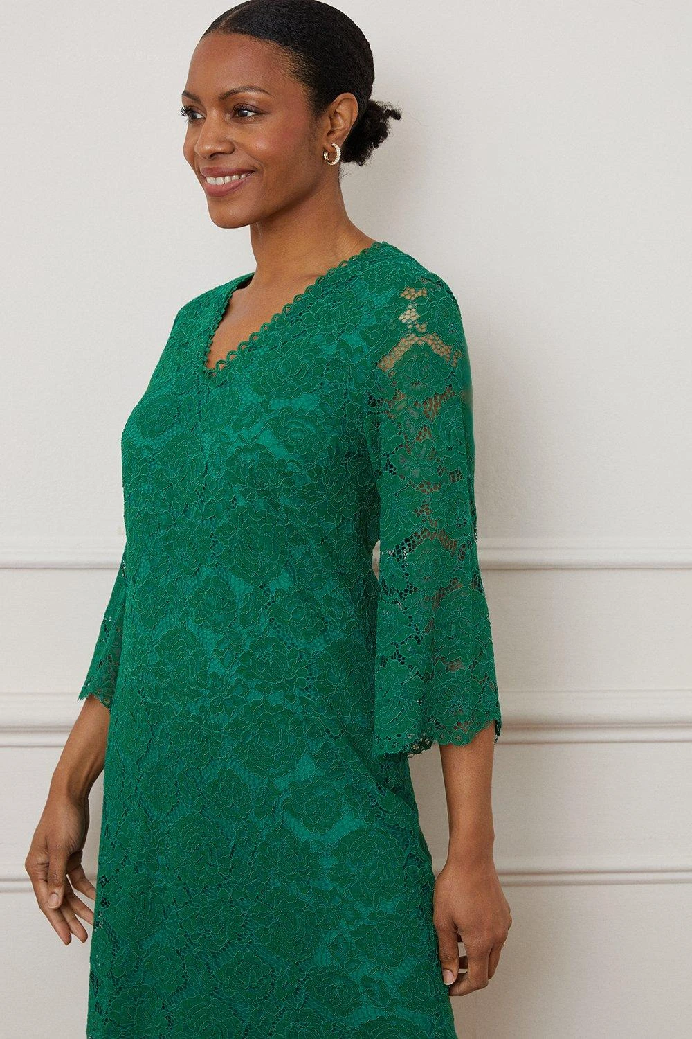 Wallis Lace 3/4 Sleeve Shift Dress - Image 2