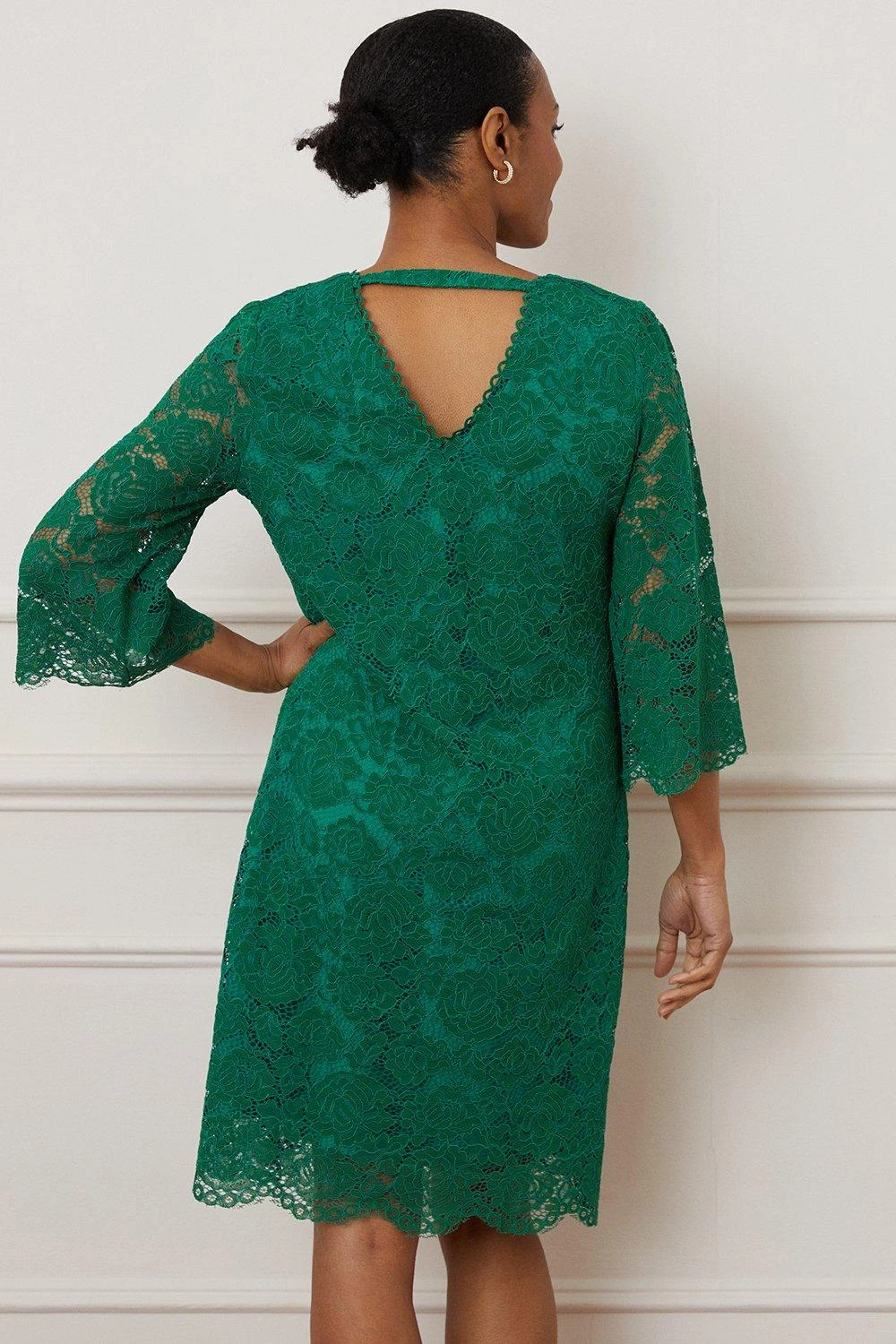 Wallis Lace 3/4 Sleeve Shift Dress - Image 3