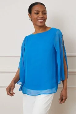 Wallis Hot Fix Split Sleeve Overlay Top