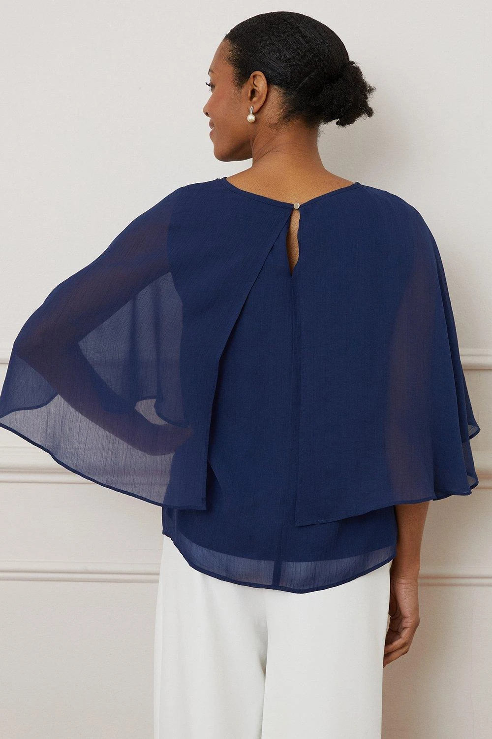 Wallis Split Sleeve Keyhole Overlay Top - Image 3