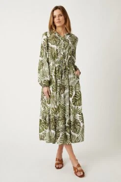 Wallis Tropical Print Smock Midi