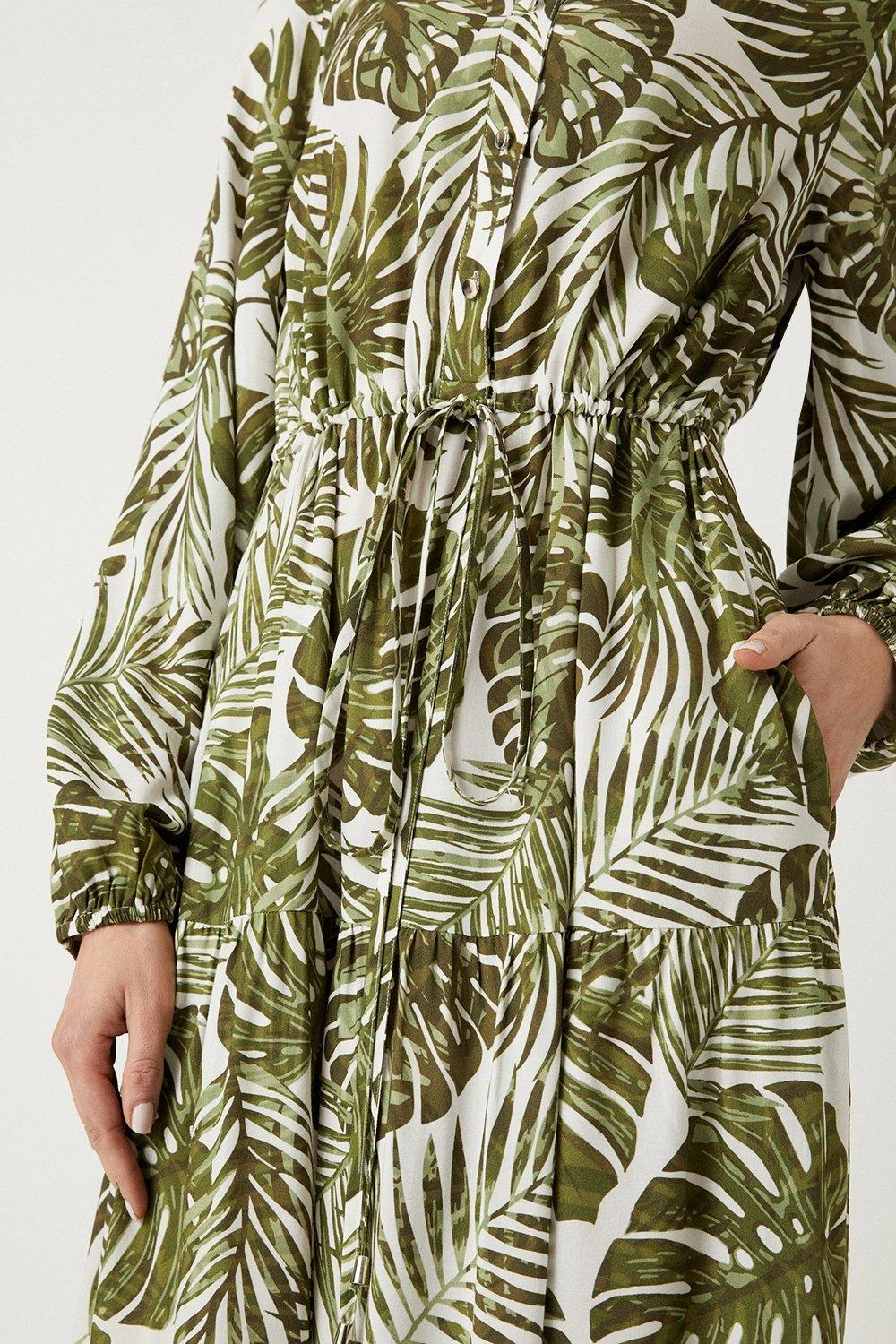 Wallis Tropical Print Smock Midi - Image 2