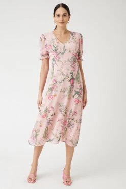 Wallis Blush Floral Tea Dress