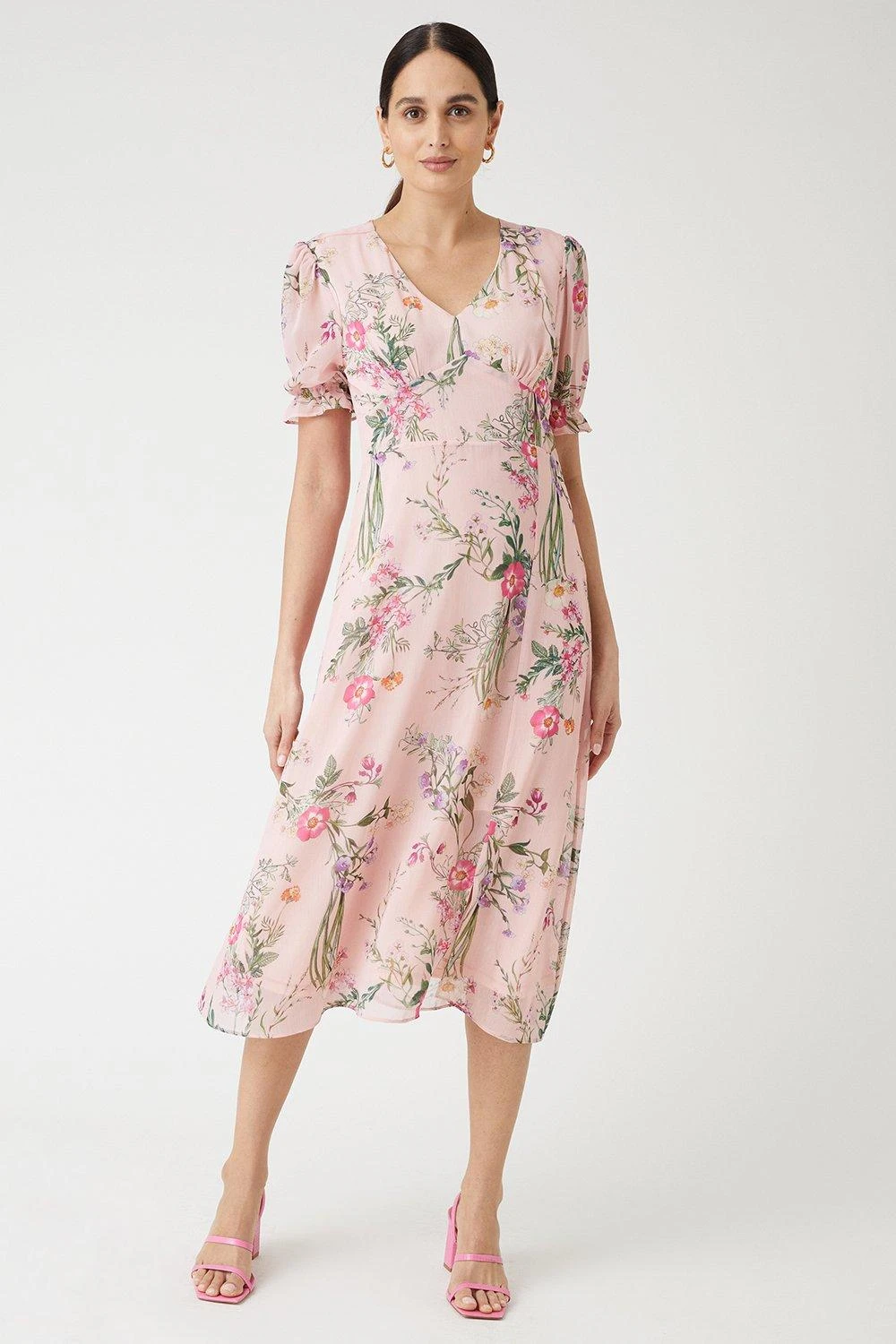 Wallis Blush Floral Tea Dress
