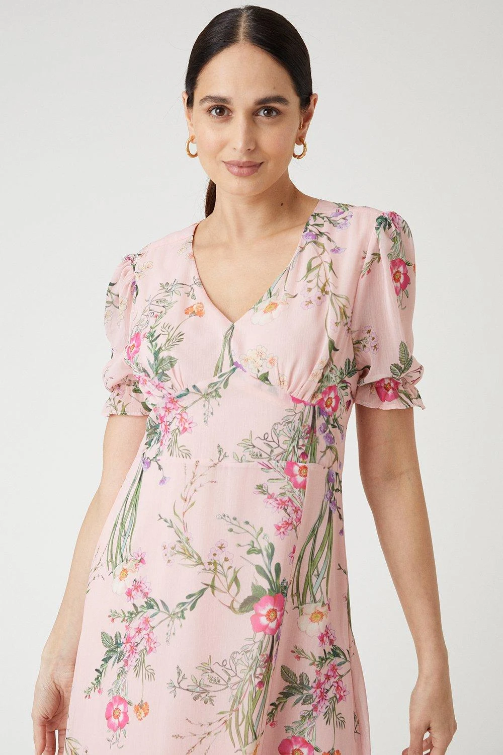 Wallis Blush Floral Tea Dress - Image 2