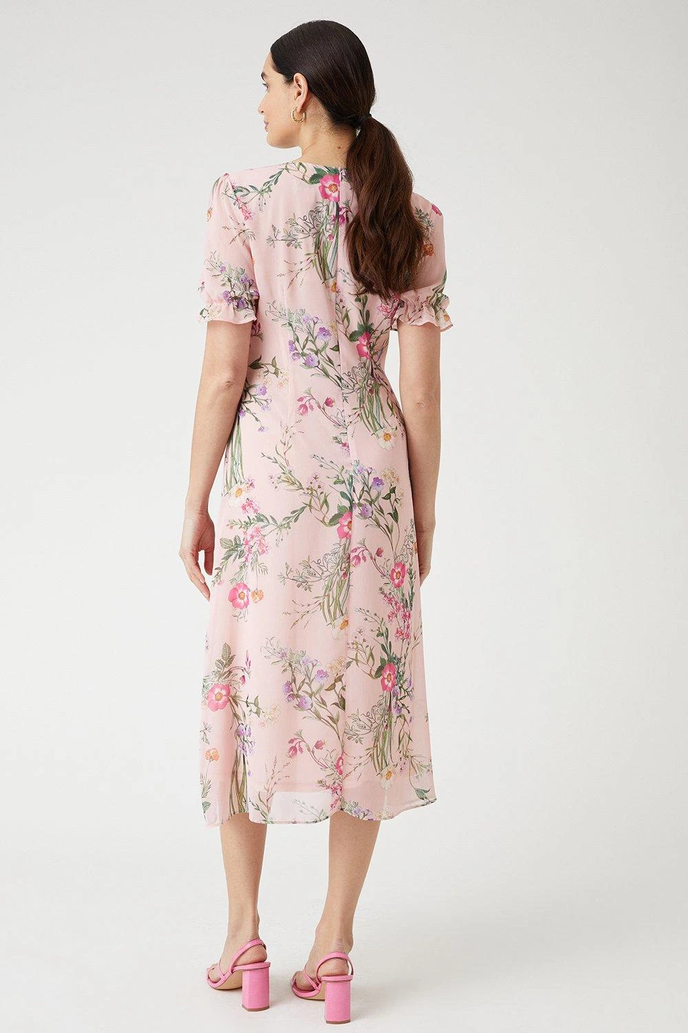Wallis Blush Floral Tea Dress - Image 3