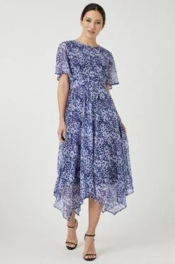 Wallis Lilac Animal Twist Front Dress