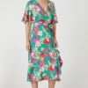 Wallis Green Floral Wrap Dress