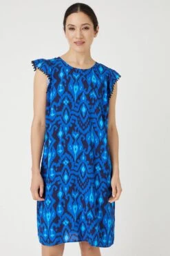 Wallis Sleeveless Ikat Print Shift Dress