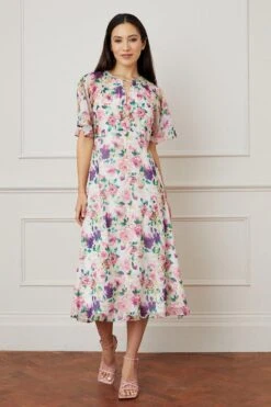 Wallis Angel Sleeve Split Front Midi Dress