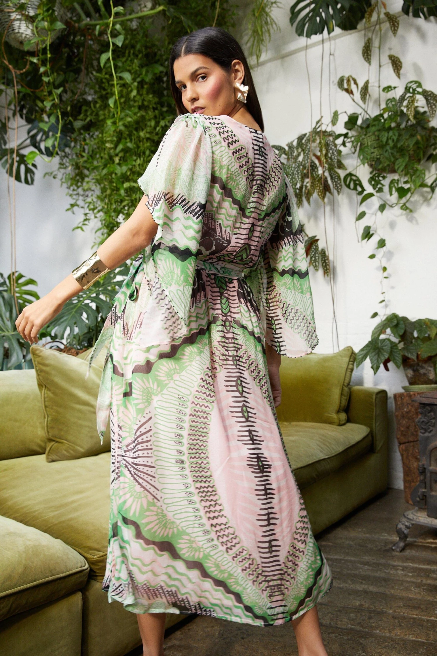 Wallis Zandra Rhodes Geo Contrast Wrap Midaxi Dress - Image 3