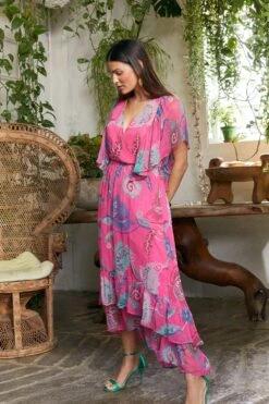 Wallis Zandra Rhodes Jungle Flower Ruffle Midaxi Dress