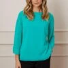 Wallis 3/4 Sleeve Hotfix Cuff Overlay Top