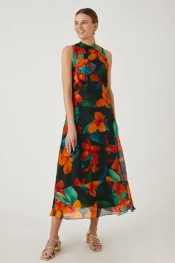 Wallis Floral Silk Mix Sleeveless Midaxi Dress