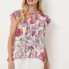 Wallis Petite Pink Floral Twist Neck Top