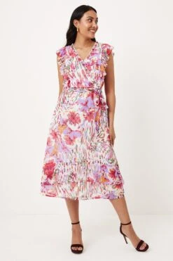 Wallis Petite Pink Floral Midi Dress