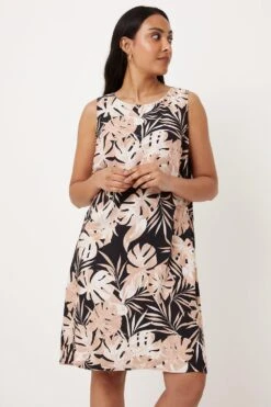 Wallis Petite Neutral Palm Sleeveless Shift Dress
