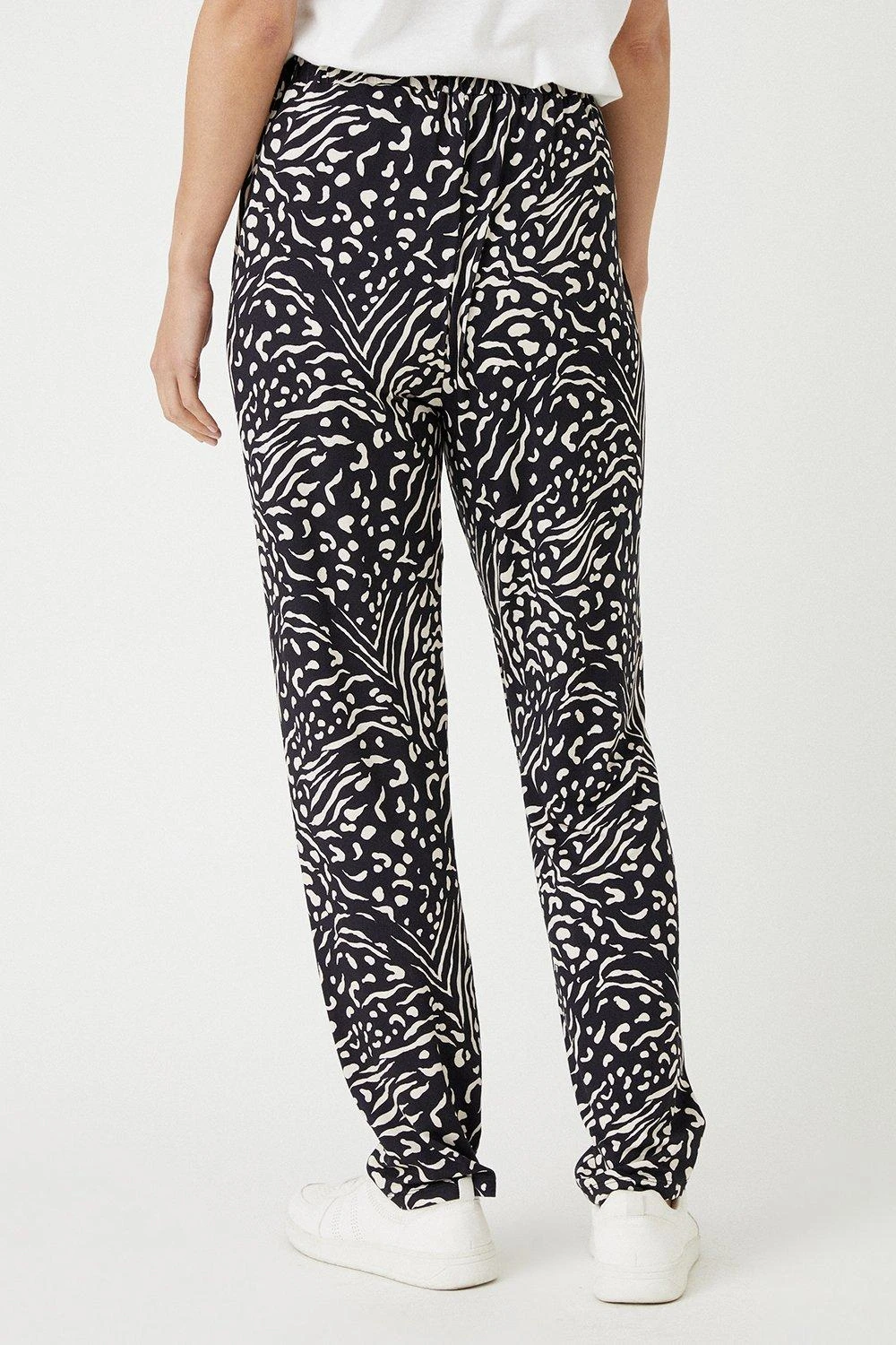 Wallis Black Animal Jersey Pull On Trousers - Image 3