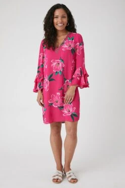 Wallis Petite Floral Embellished Ruffle Sleeve Shift Dress