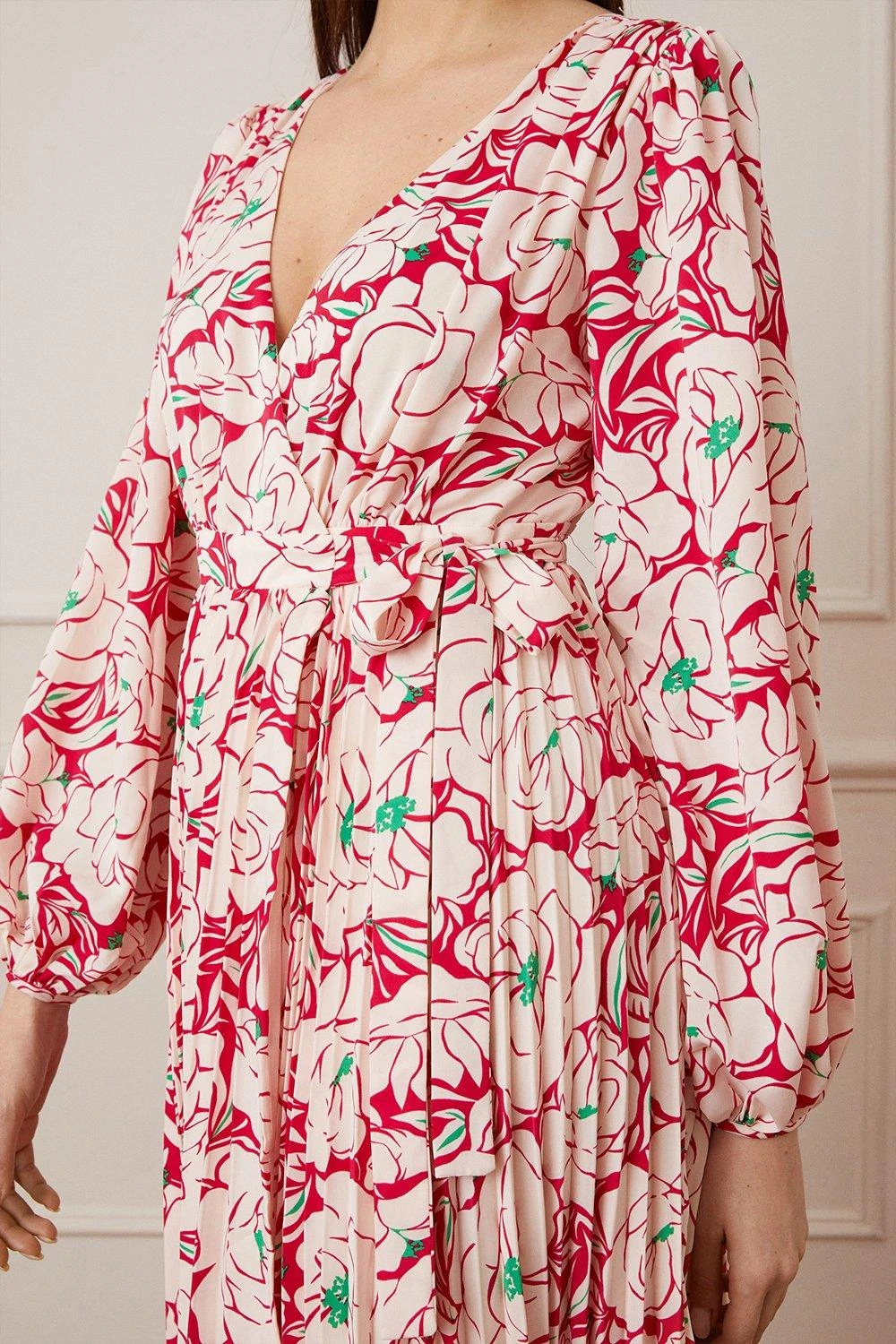 Wallis Floral Wrap Pleated Maxi Dress - Image 2