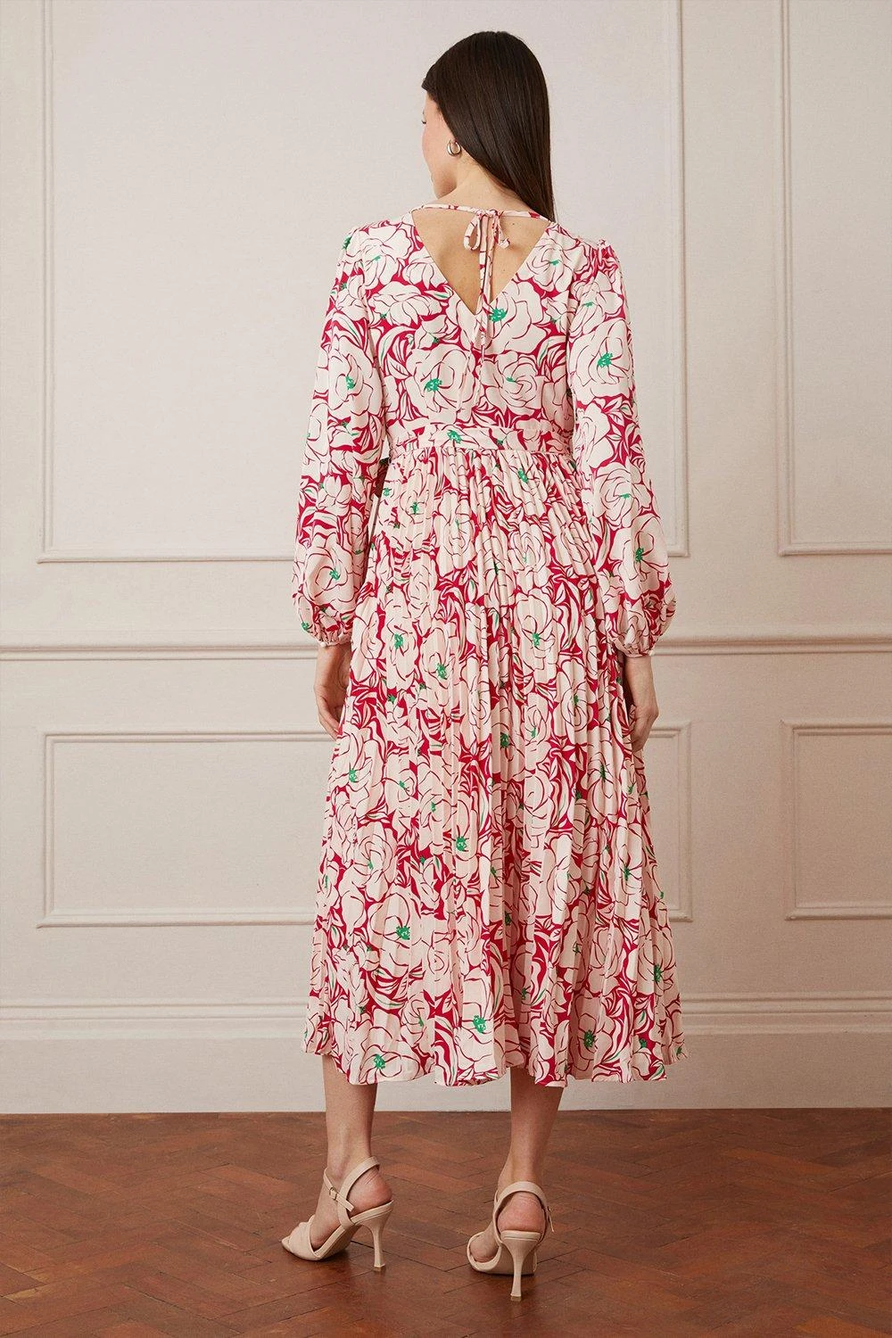 Wallis Floral Wrap Pleated Maxi Dress - Image 3