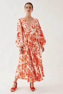 Wallis Petite Floral Wrap Pleated Maxi Dress