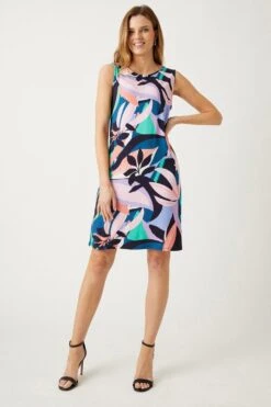 Wallis Multi Abstract Jersey Shift Dress