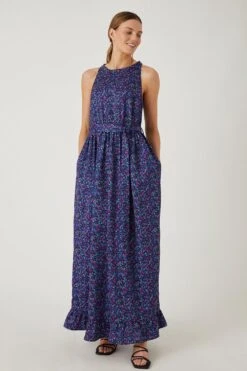Wallis Satin Halter Printed Maxi Dress