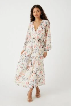 Wallis Petite Abstract Printed Ruffle Front Maxi Dress