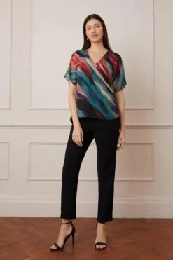 Wallis Abstract Print Wrap Blouse