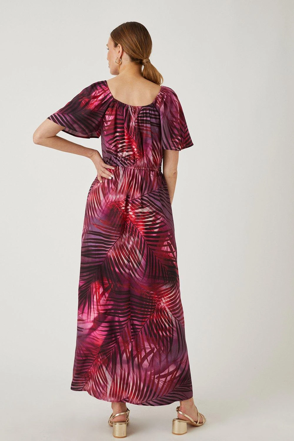 Wallis Red Tropical Angel Sleeve Printed Maxi - Image 3