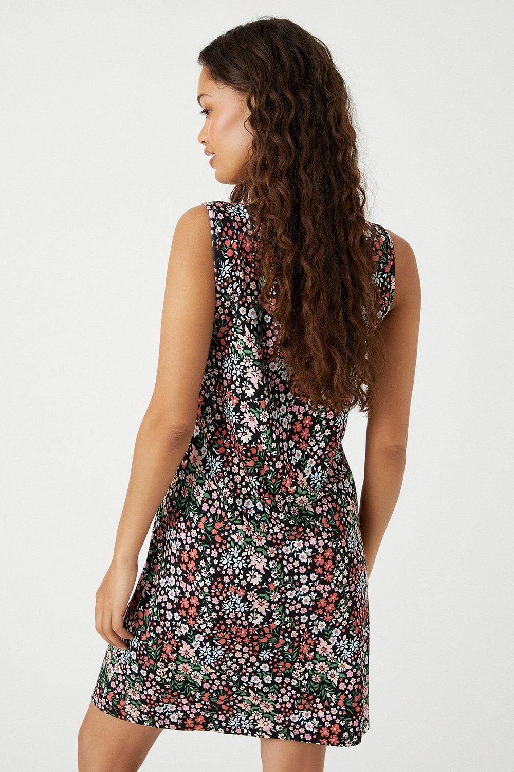 Wallis Petite Multi Floral Jersey Shift Dress - Image 3