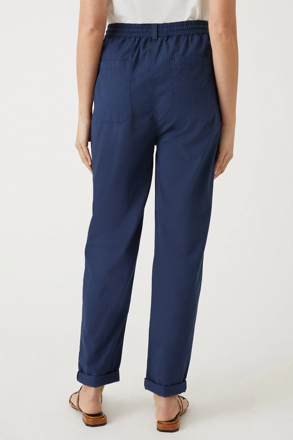 Wallis Elasticated Tapered Roll Up Trousers - Image 3