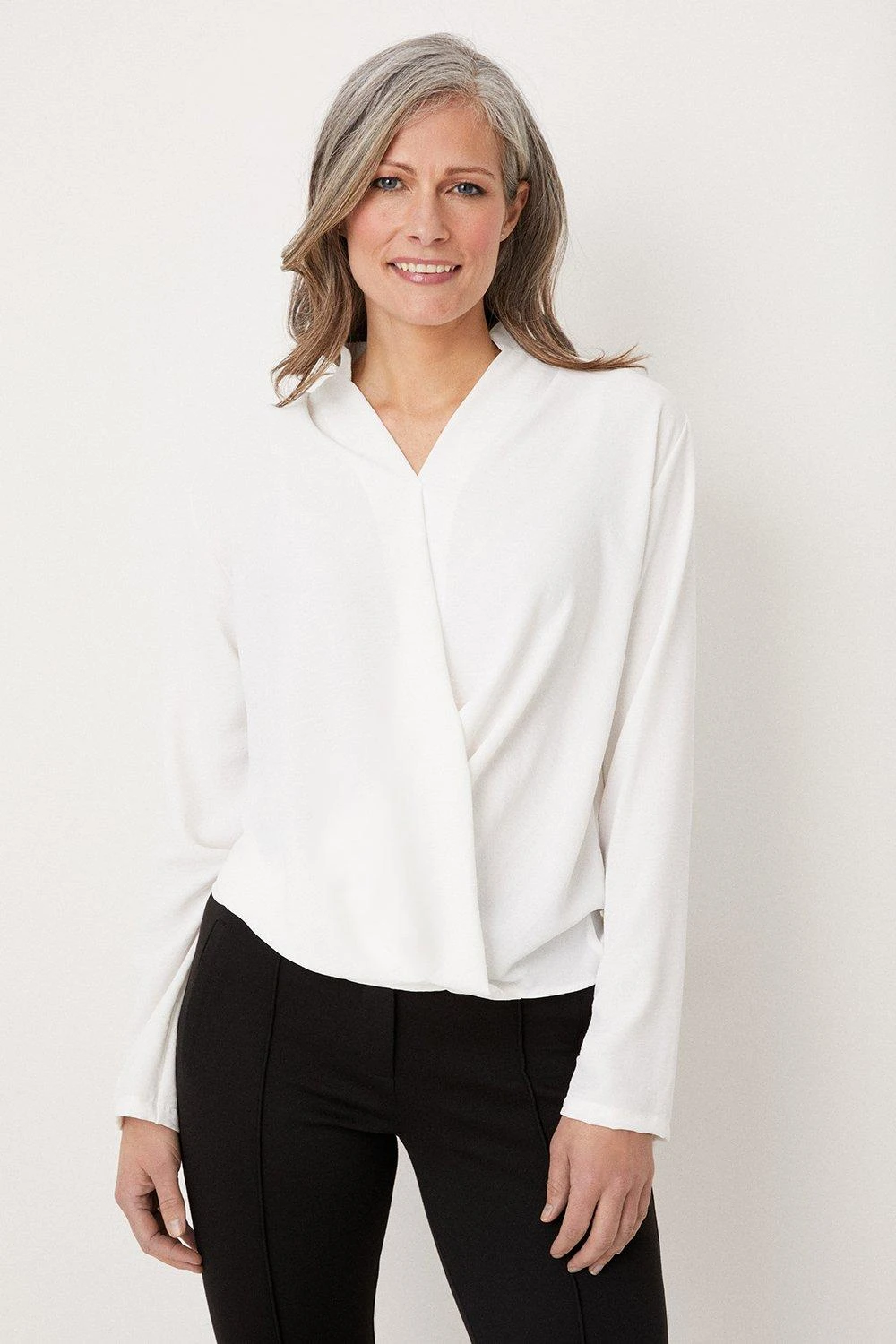 Wallis Plain Long Sleeve Wrap Top