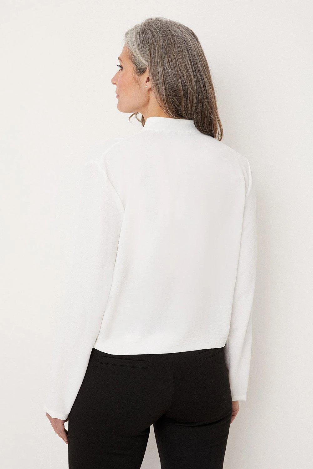 Wallis Plain Long Sleeve Wrap Top - Image 3