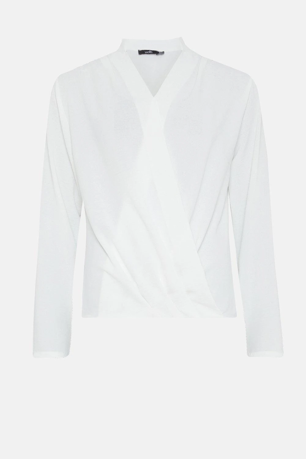 Wallis Plain Long Sleeve Wrap Top - Image 4