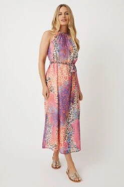 Wallis Petite Orange Animal Midi Dress