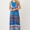 Wallis Petite Blue Paisley Maxi Dress